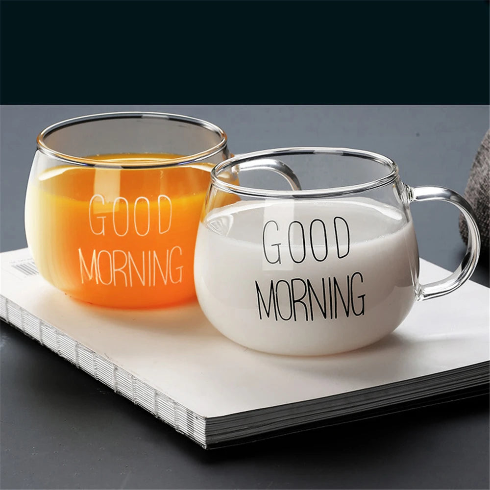 Good Morning Breakfast Glass Cup