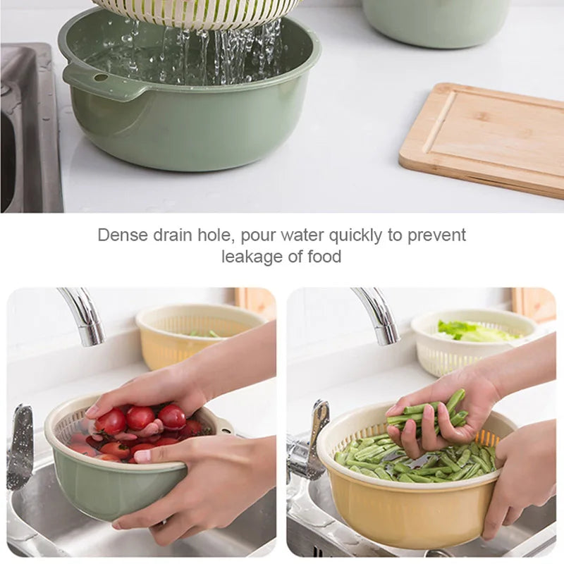Double Layer Vegetable Washing Basket