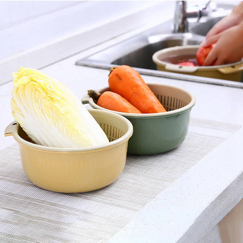 Double Layer Vegetable Washing Basket