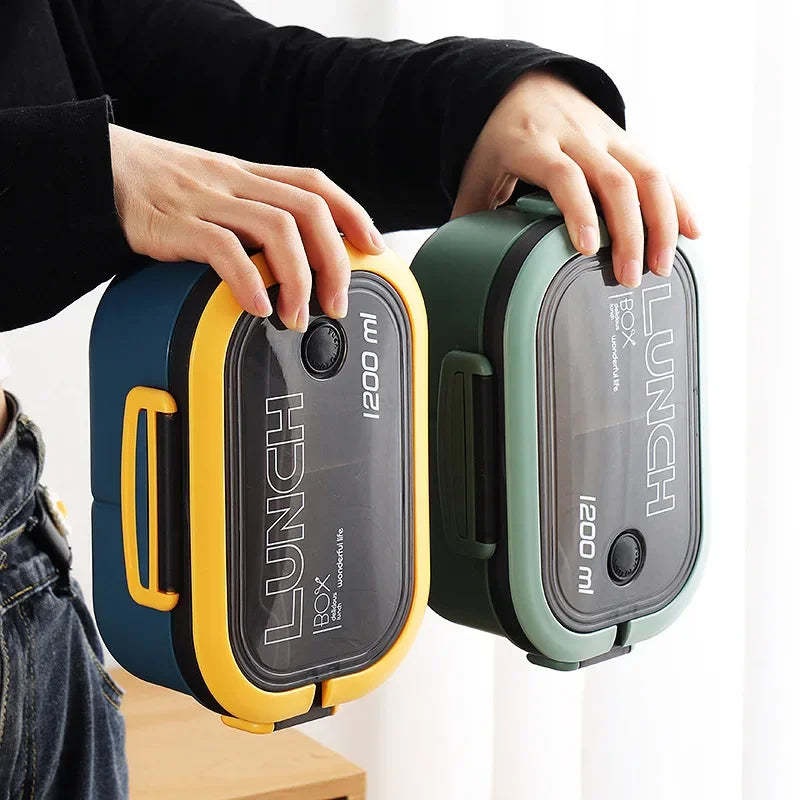 Lunch Box with Fork and Spoon Portable Food Box