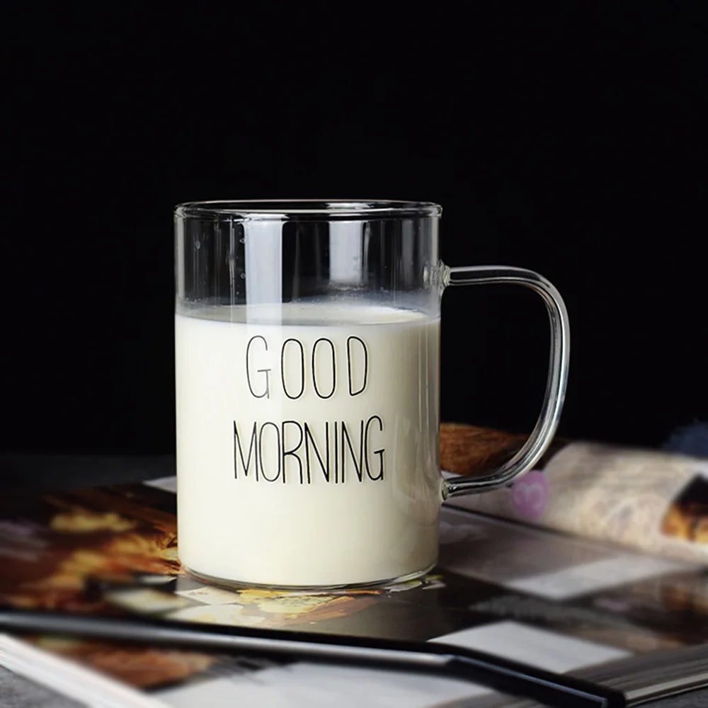 Good Morning Breakfast Glass Cup