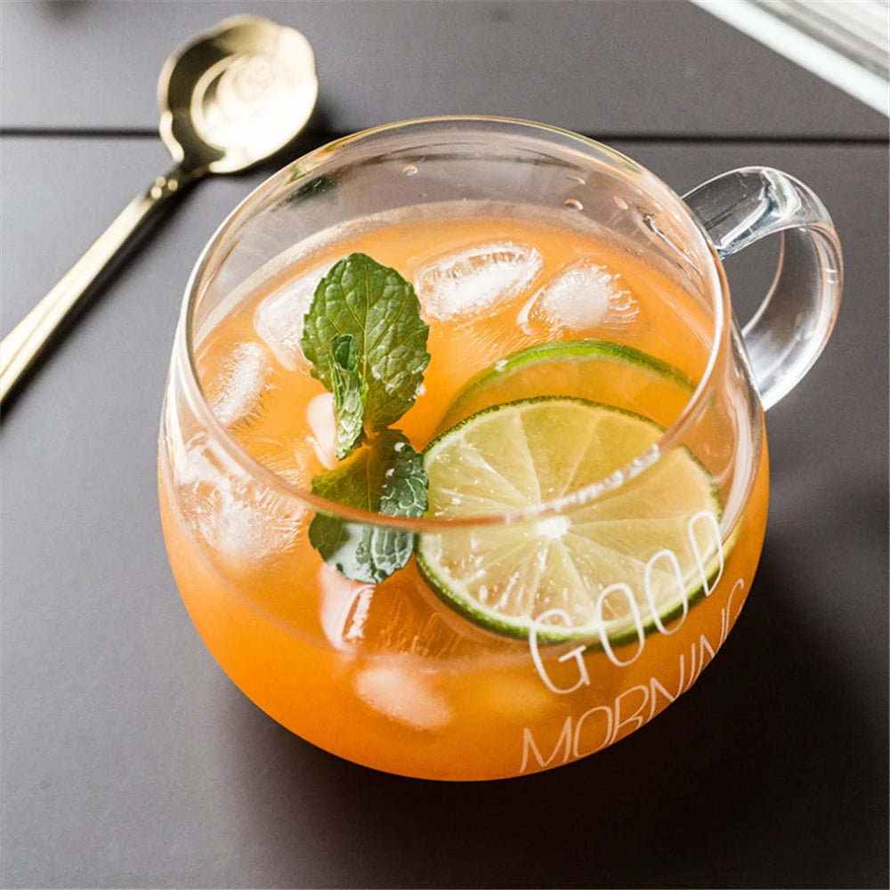 Good Morning Breakfast Glass Cup