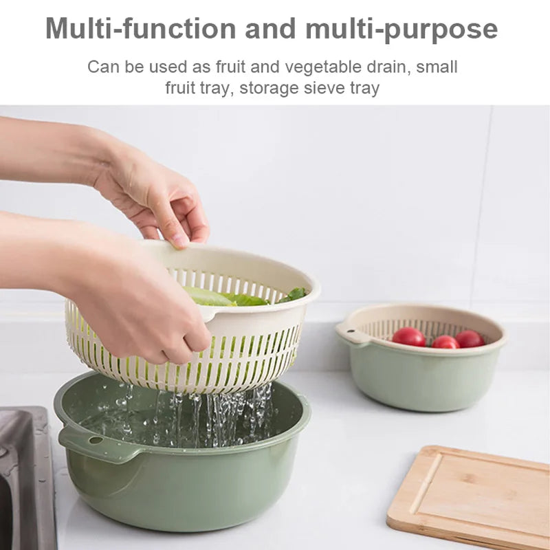 Double Layer Vegetable Washing Basket