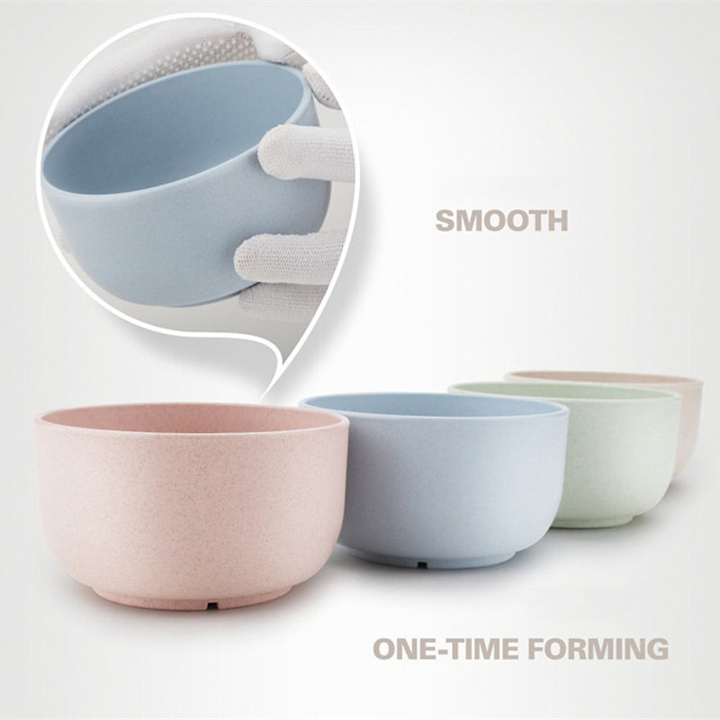 4PCS Wheat Straw Bowl Tableware Plates for Kids