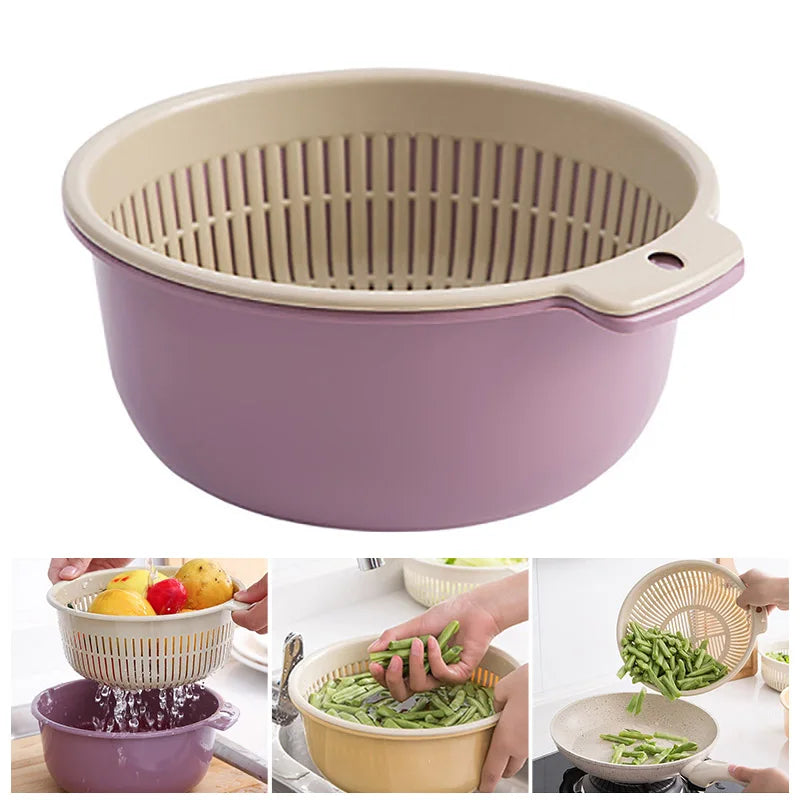 Double Layer Vegetable Washing Basket