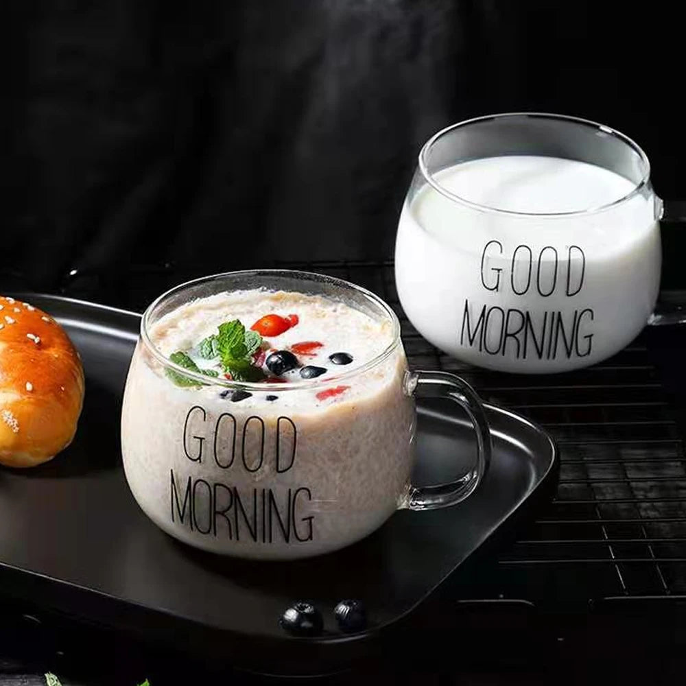 Good Morning Breakfast Glass Cup