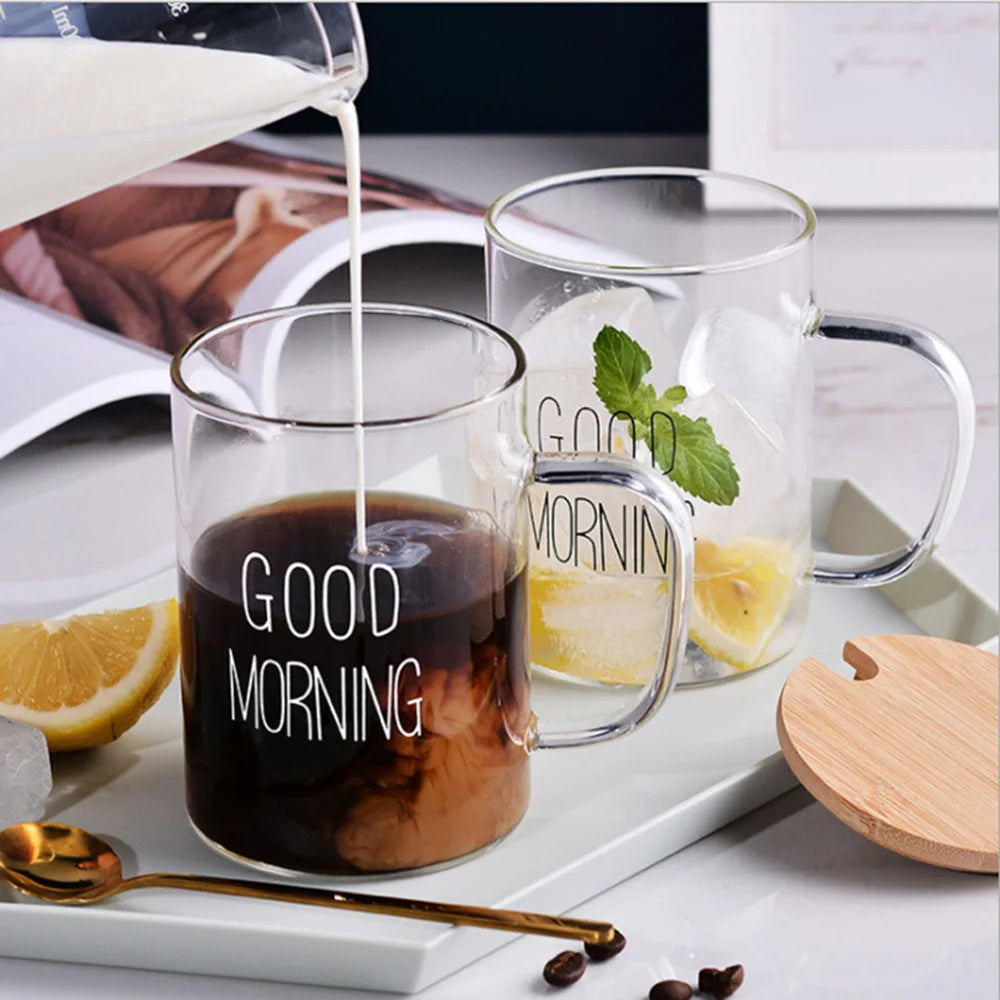 Good Morning Breakfast Glass Cup