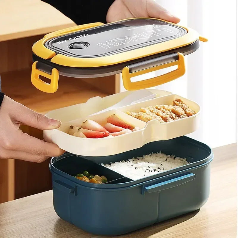 Lunch Box with Fork and Spoon Portable Food Box