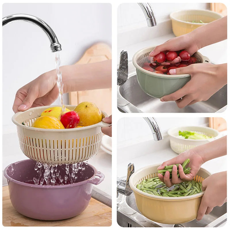 Double Layer Vegetable Washing Basket