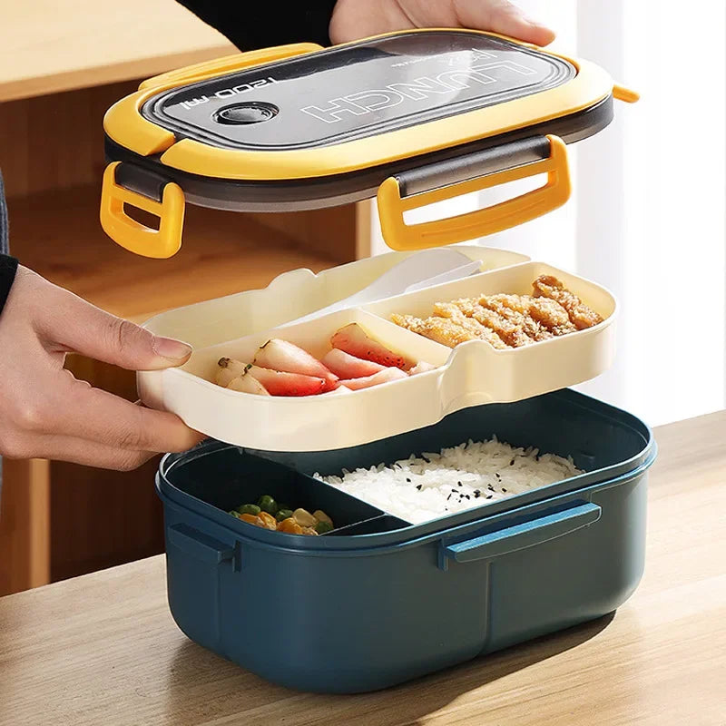 Lunch Box with Fork and Spoon Portable Food Box