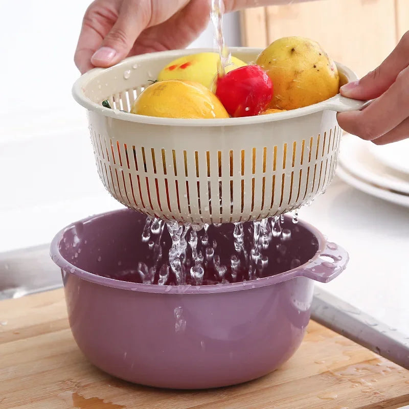 Double Layer Vegetable Washing Basket