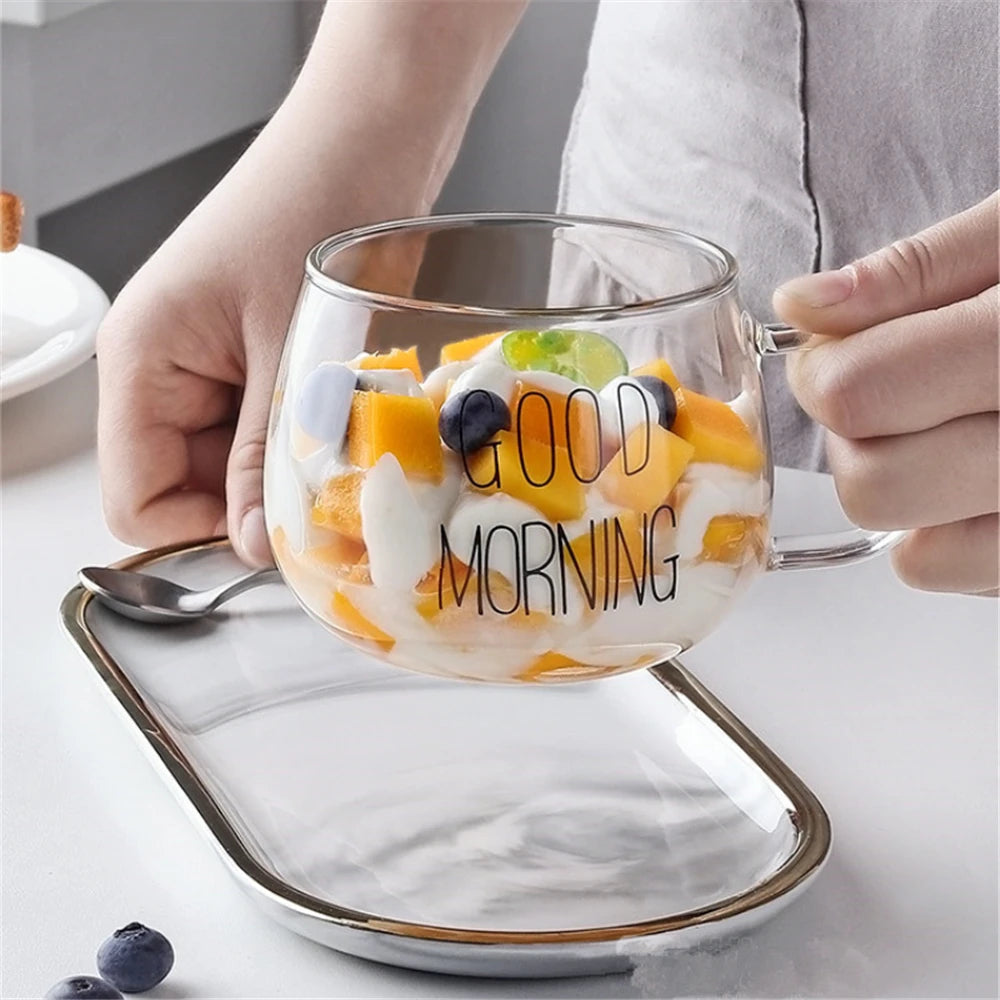 Good Morning Breakfast Glass Cup