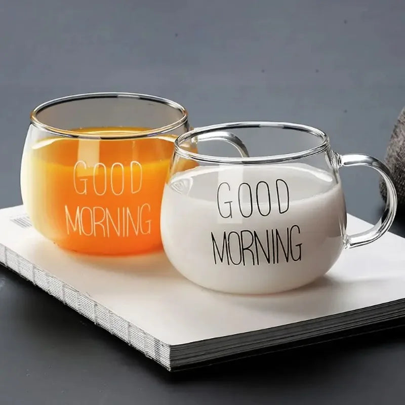 Good Morning Breakfast Glass Cup