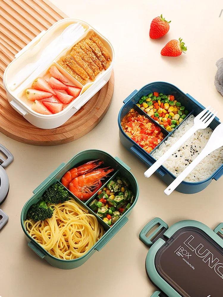 Lunch Box with Fork and Spoon Portable Food Box