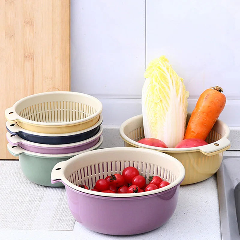 Double Layer Vegetable Washing Basket