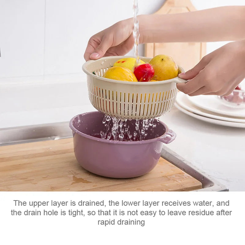 Double Layer Vegetable Washing Basket
