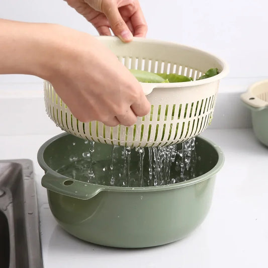 Double Layer Vegetable Washing Basket